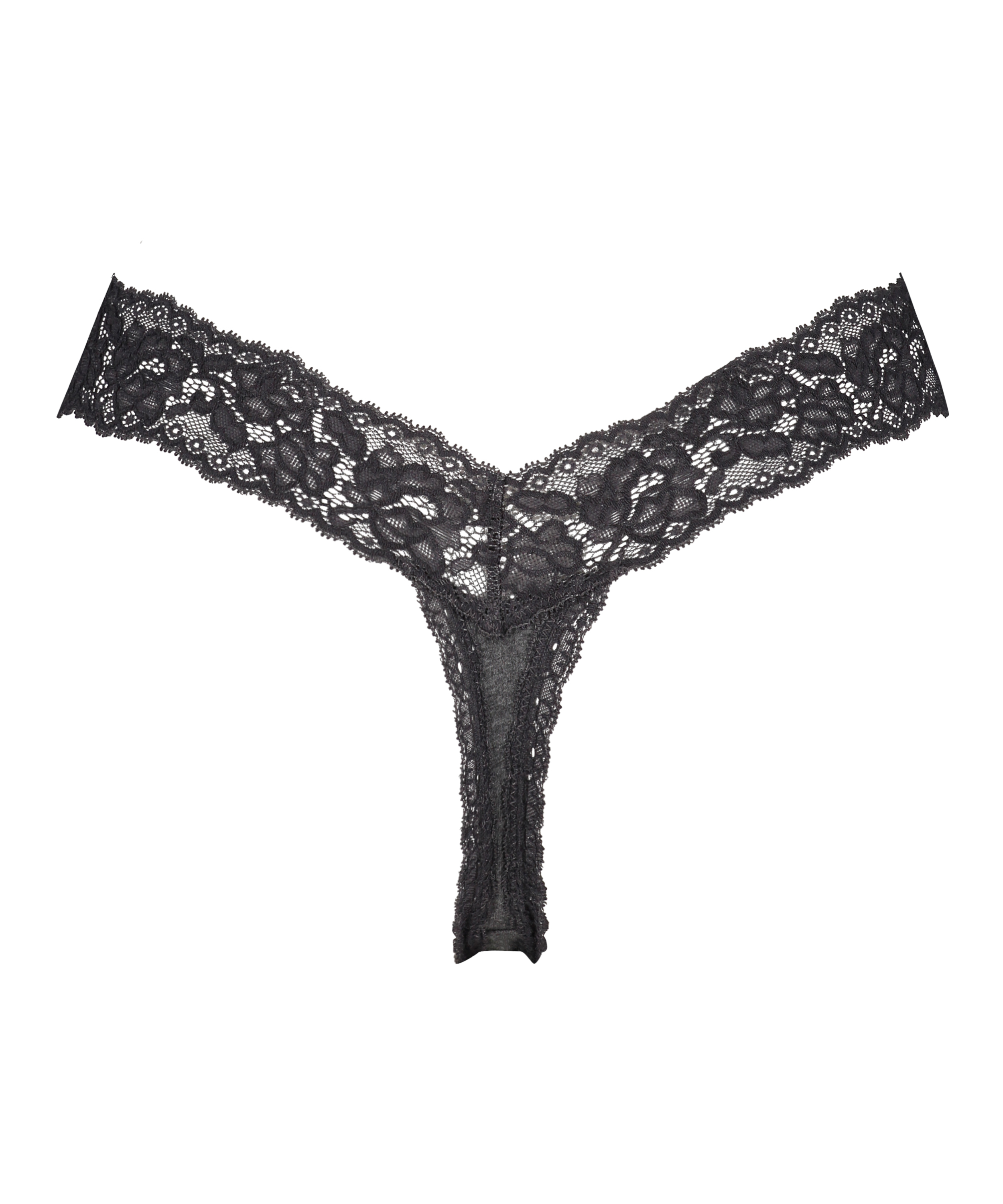 Bomull extra låg stringtrosa, Grå, main