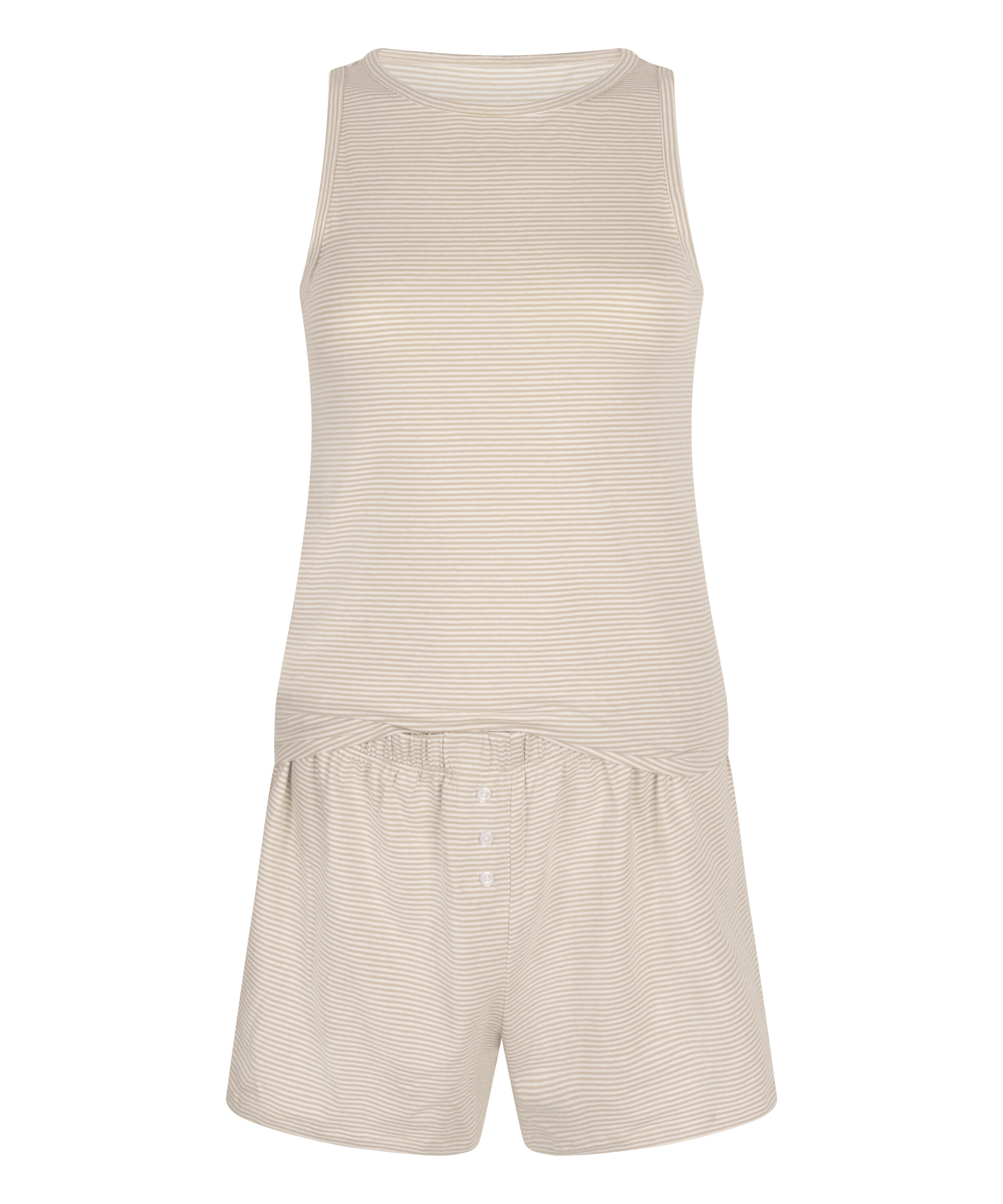 Pyjamasset med Linne i Jersey, Beige