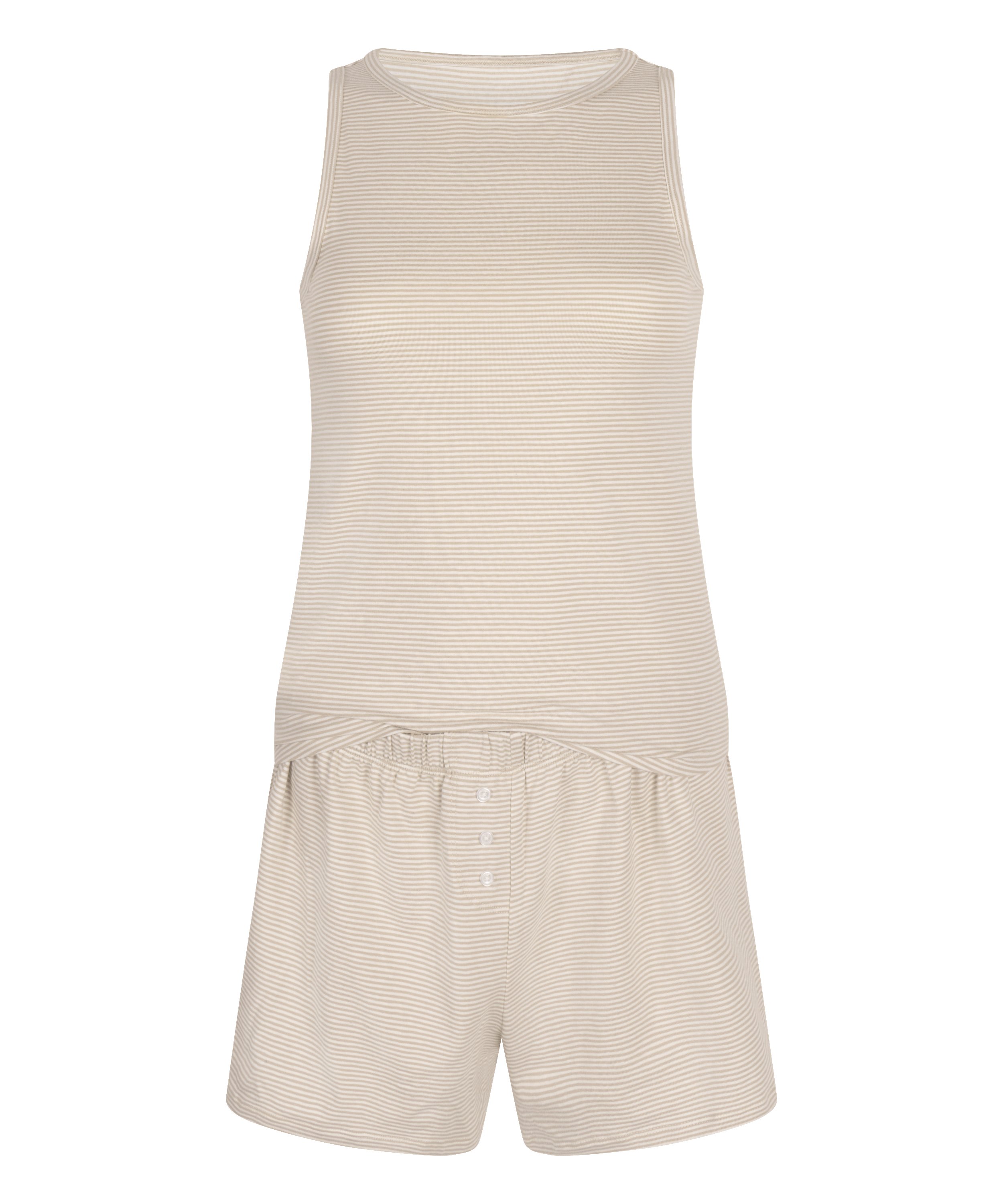 Pyjamasset med Linne i Jersey, Beige, main