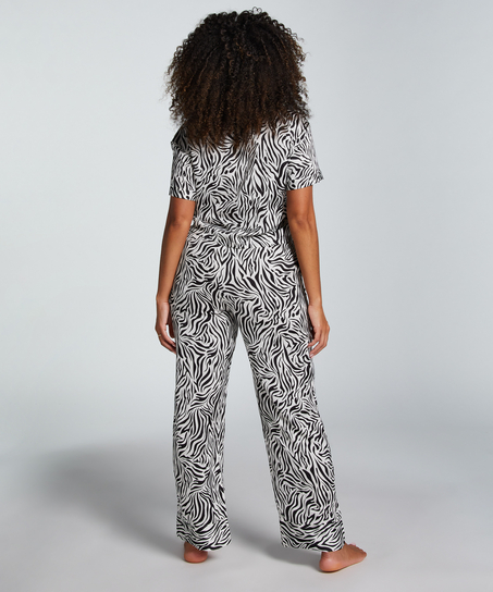 Kort&auml;rmad jacka i Satin, Vit