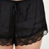 Satin pyjamasshorts, Svart