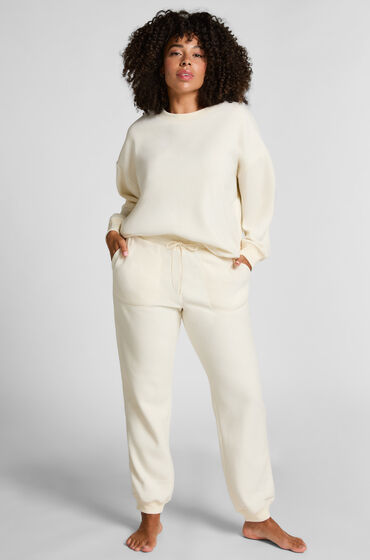 Hunkemöller Sportig joggingbyxa i fleece Vit