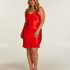 Satin miniklänning, röd