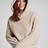 Mysig hoodie i fleece, Beige