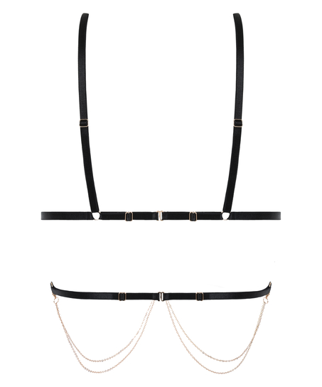 Bralette Chain Top, Svart