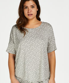 Kort&auml;rmad pyjamastopp Loose Fit, Gr&aring;