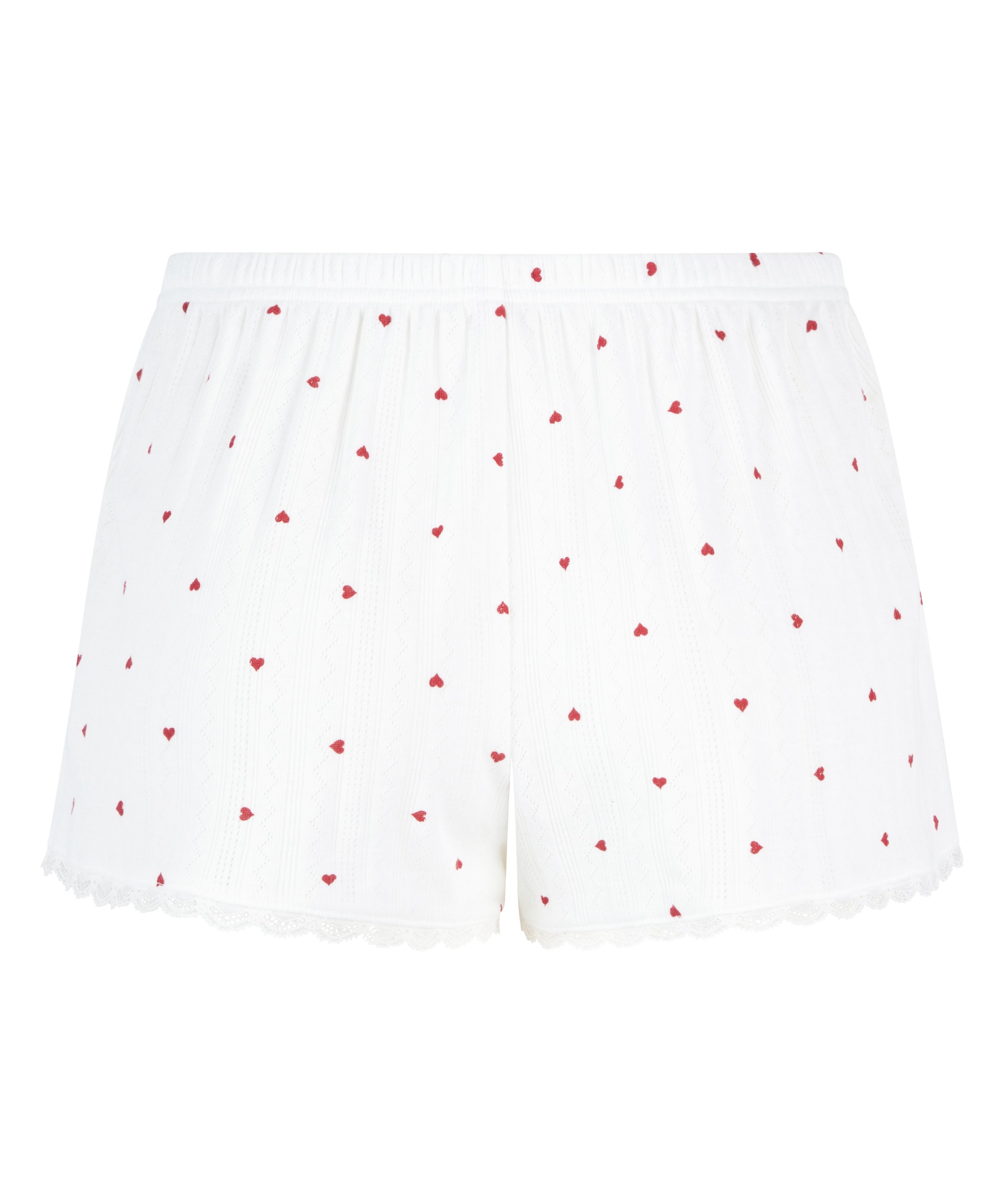 Pyjamasshorts Pointelle, Vit, main