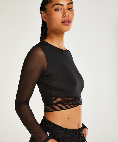 HKMX croppat linne, Svart