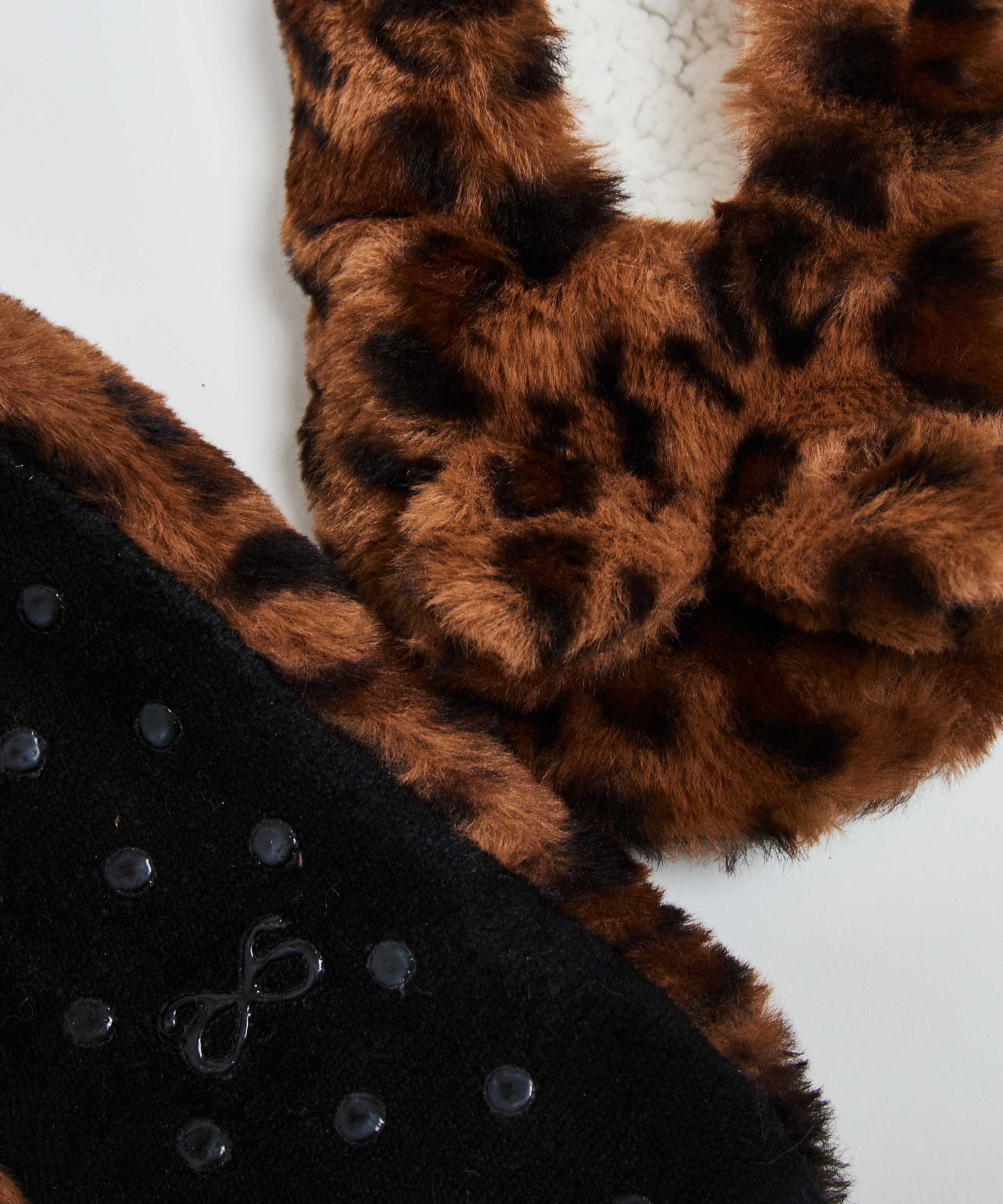 Ballerinatofflor Leopard, Brun, main