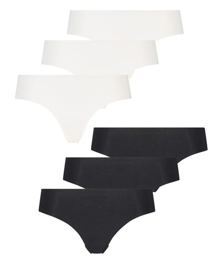 6-pack  osynlig brazilian-trosa, Vit