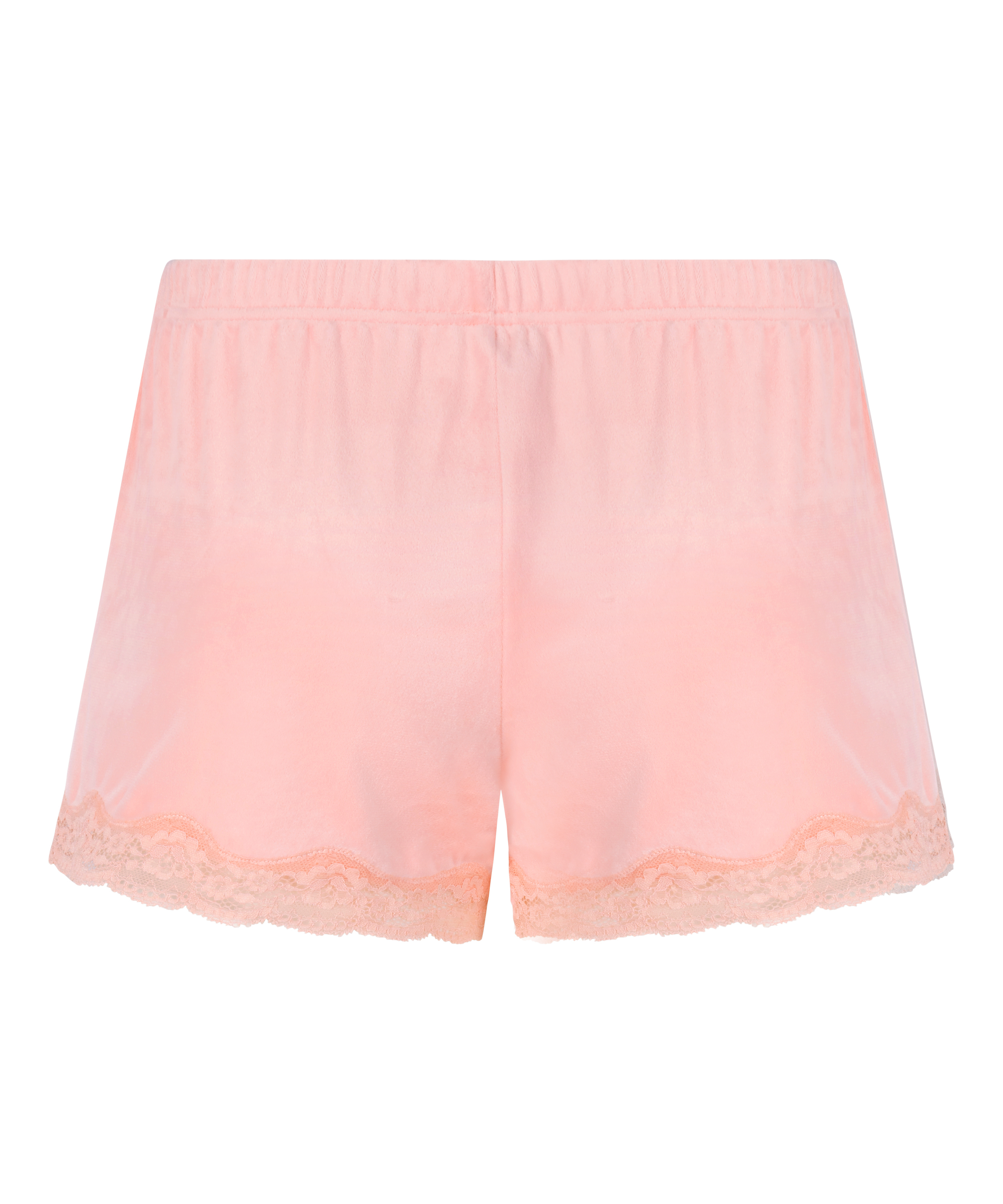 Velour- och spetsshort, Rosa, main