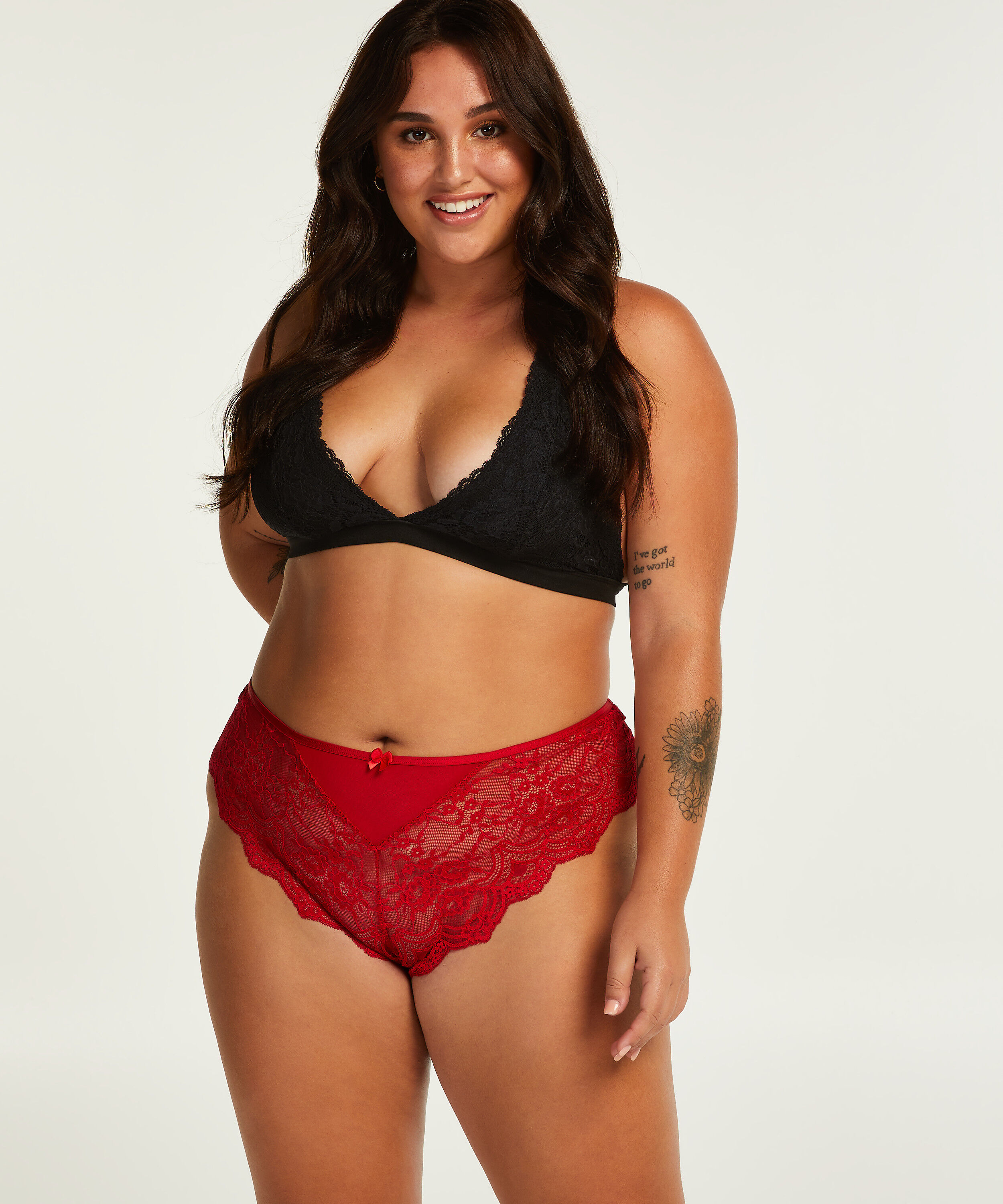 Heather HL Brazilian-trosa Curvy, Röd