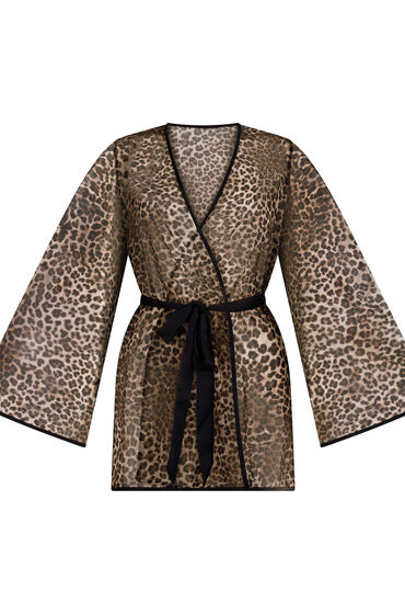Hunkemöller Kimono i leopard-mesh morgonrockar dam – bild 3