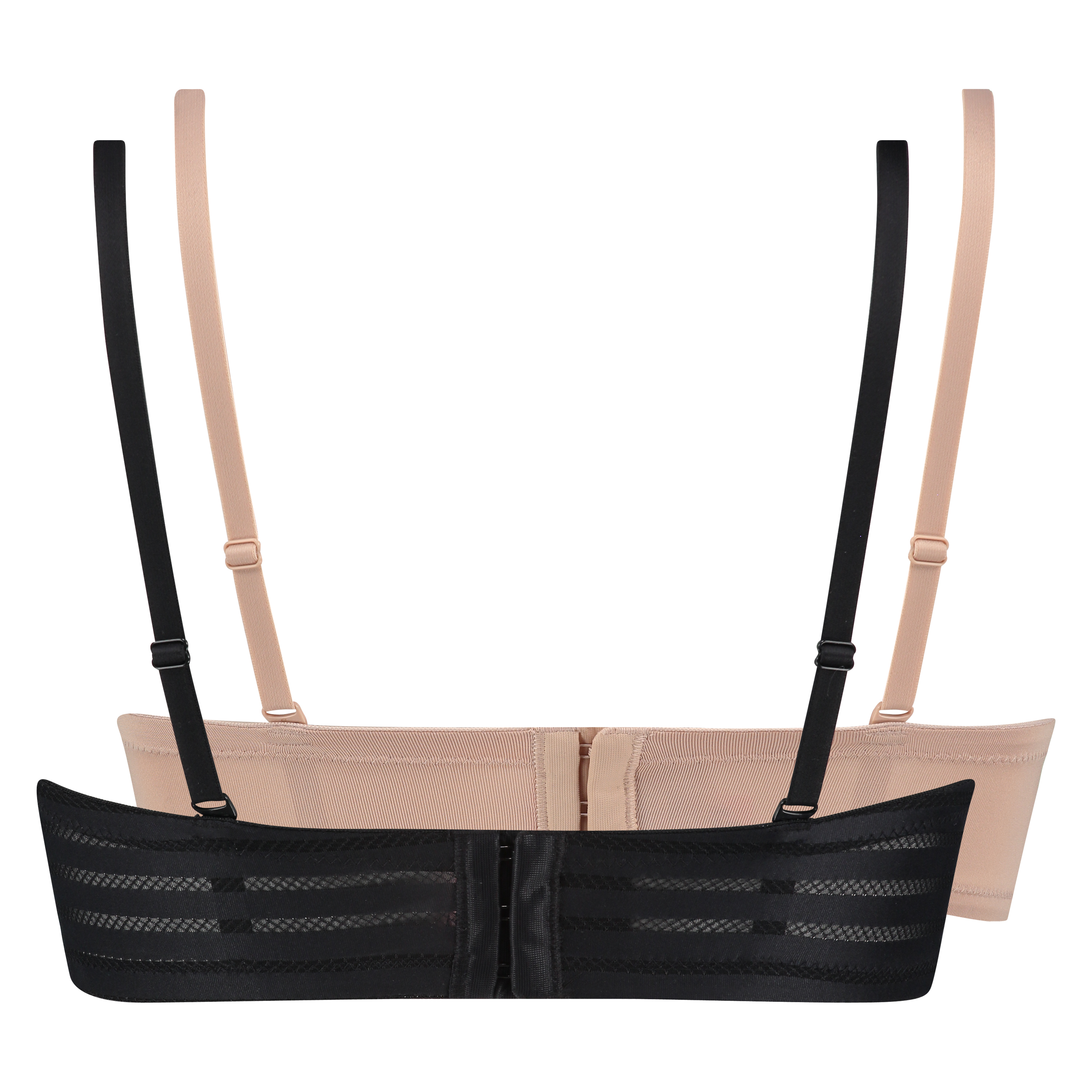 2-pack Strapless formpressade bygel bh:ar, Svart, main