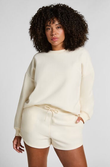 Hunkemöller Sportiga fleece-shorts Vit