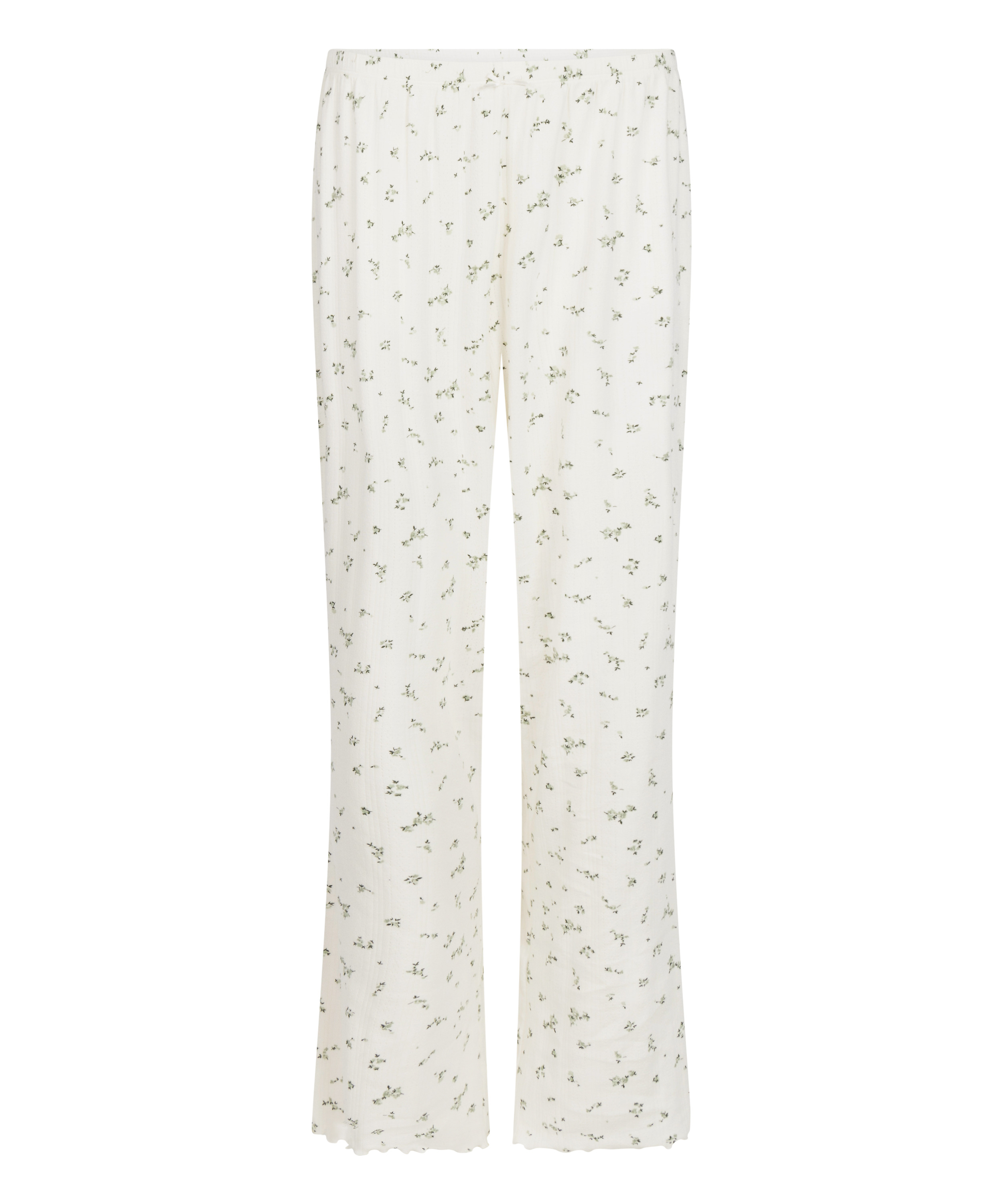 Pyjama Pant Loose Pointelle, Vit, main