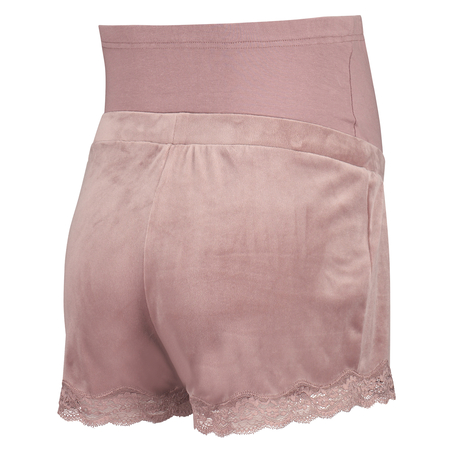 Mammashorts i velour, Rosa