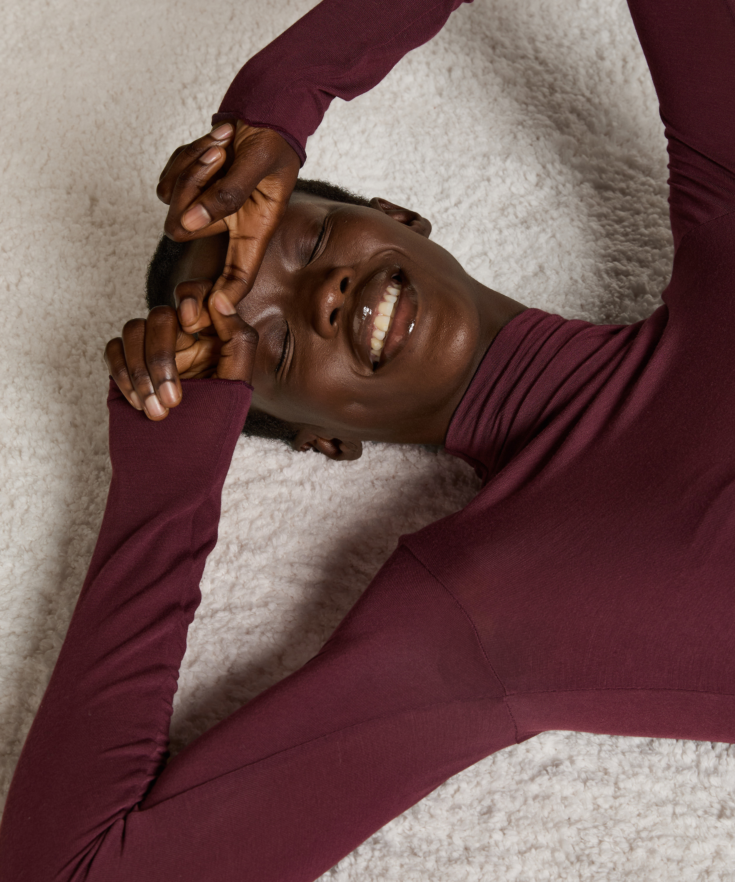 super soft cashmereblandad-topp med polokrage, Lila, main