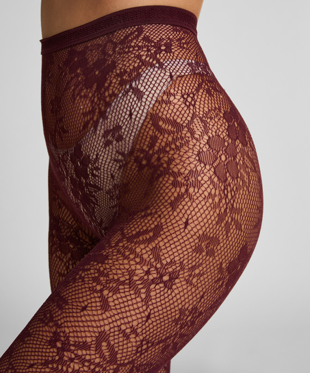 Strumpbyxor Allover Lace, Röd