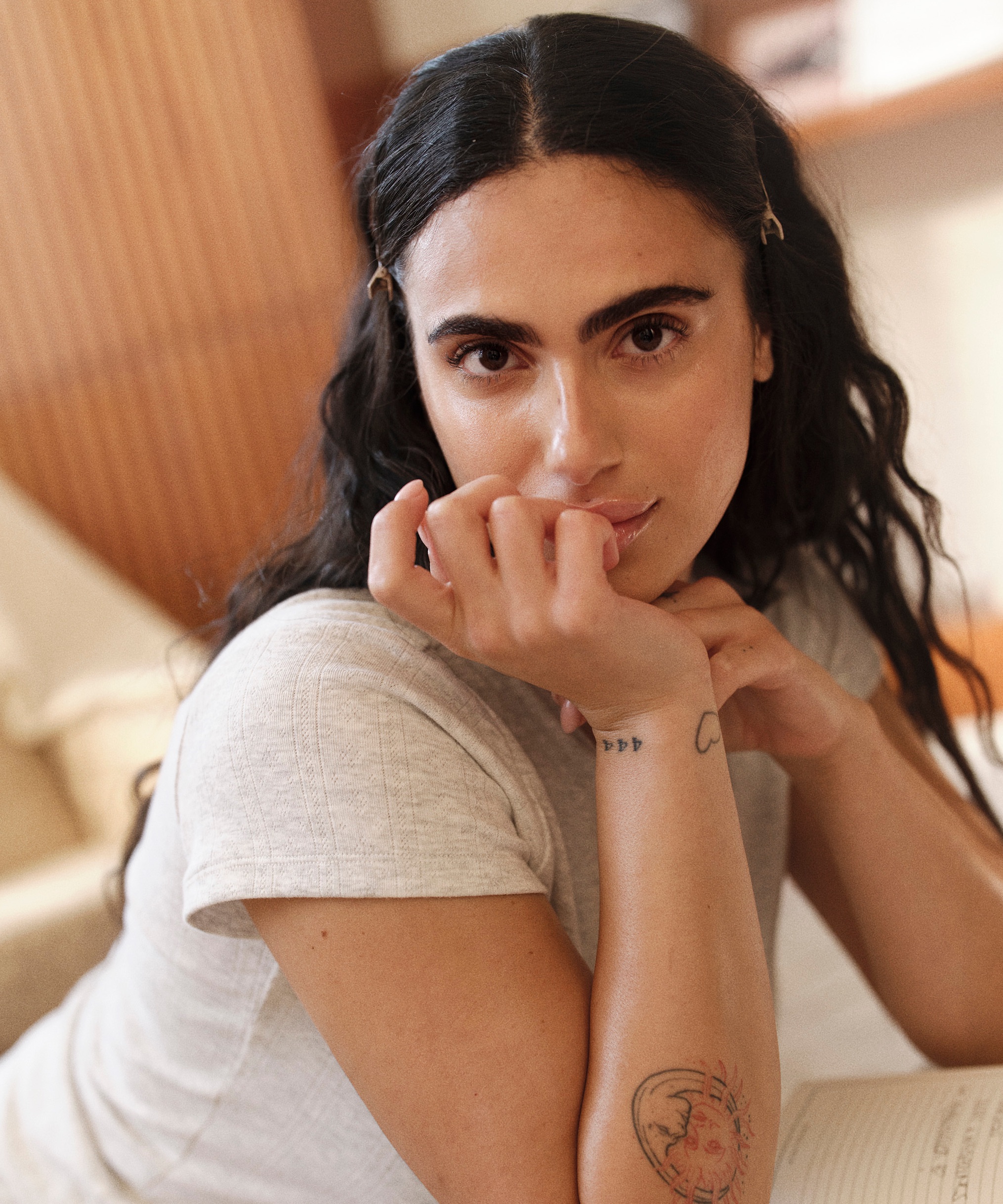 Pointelle-topp, Grå, main