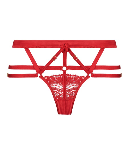 Mitzy högt skuren braziliantrosa med pen crotch, röd