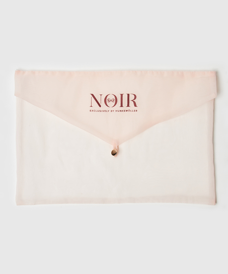 Kimono med kant i sidenspets, Rosa