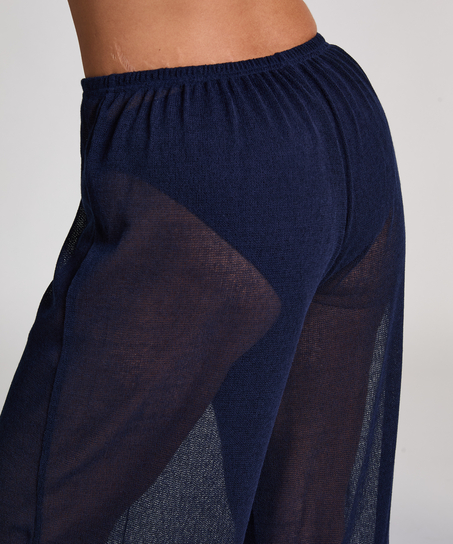 Stickade strandbyxor, blå