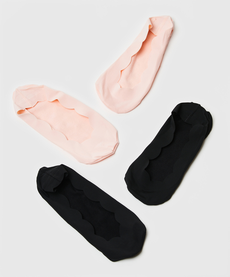 Lasercut footsie-strumpa (2 par), Rosa