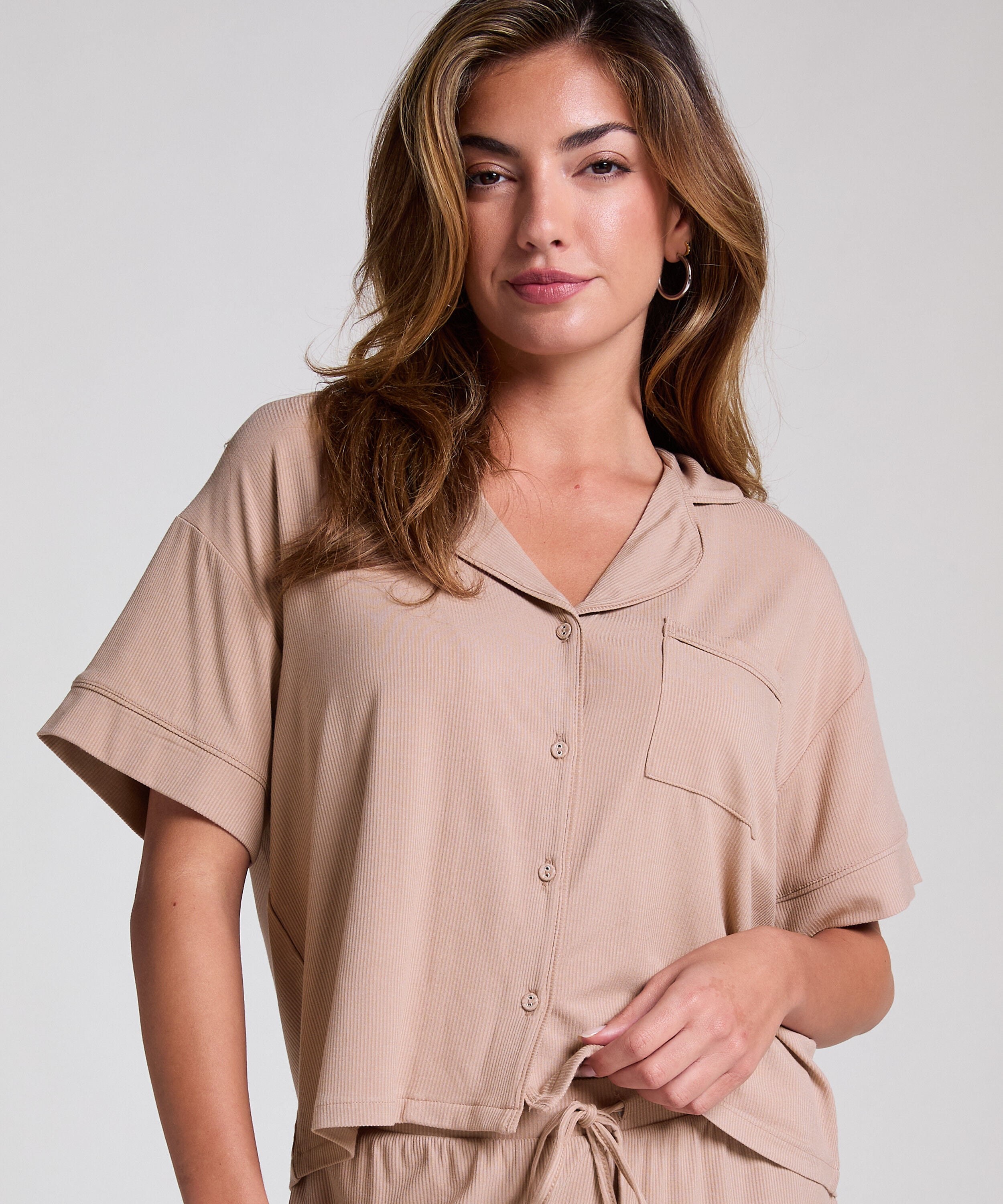 Kortärmad jerseyjacka Essential, Beige