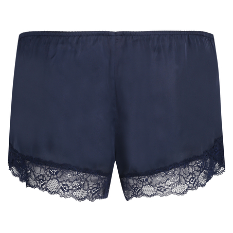 Satin pyjamasshorts, Blå