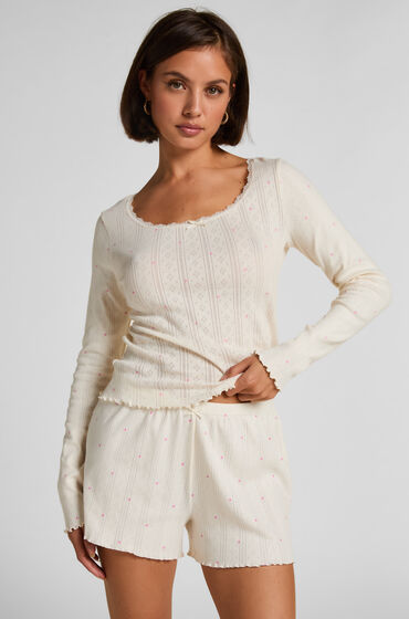 Hunkemöller Pyjamastopp i pointelle Vit