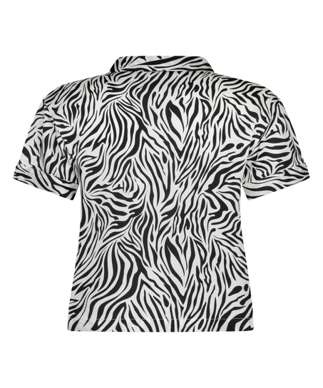 Kortärmad jacka i Satin, Vit