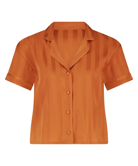 Kort&auml;rmad jacka i Satin, Orange