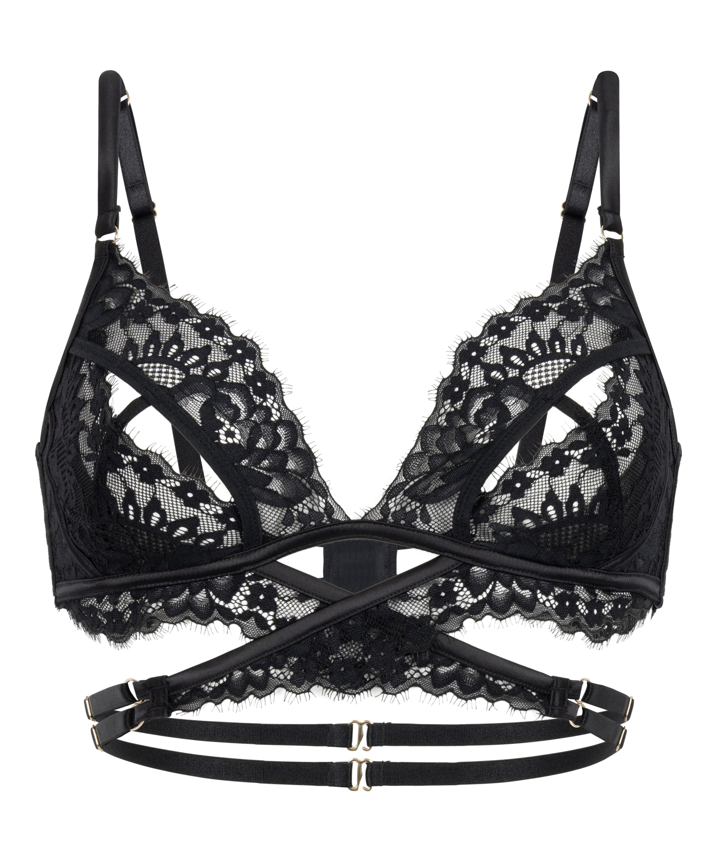Anna open bralette, Svart