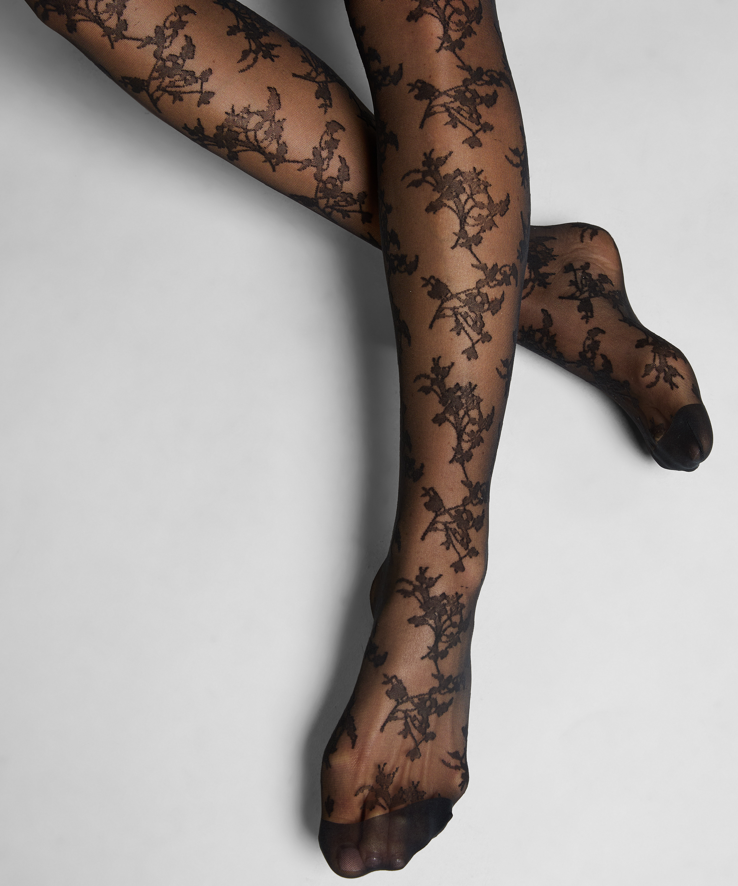 Stay-ups 15 Denier Spets, Svart, main