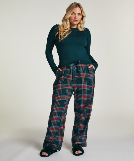 Pyjamasbyxori flanell, Gr&ouml;n