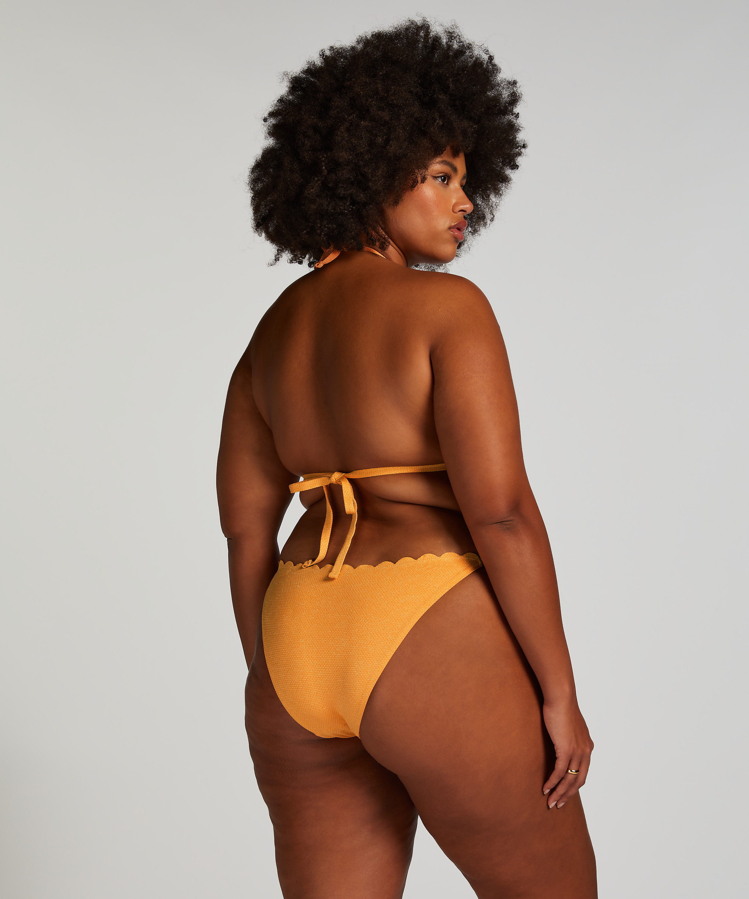 Cheeky Tanga Bikiniunderdel Scallop Lurex, Orange, main