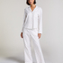 Jacquard Pyjamastopp och Långärmad, Vit