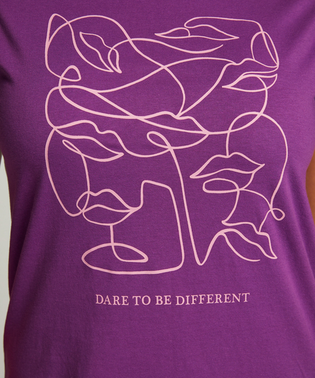 Nattskjorta med rund hals, Lila