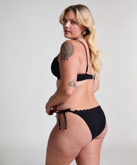 Formpressad bikini&ouml;verdel med bygel Scallop, Svart