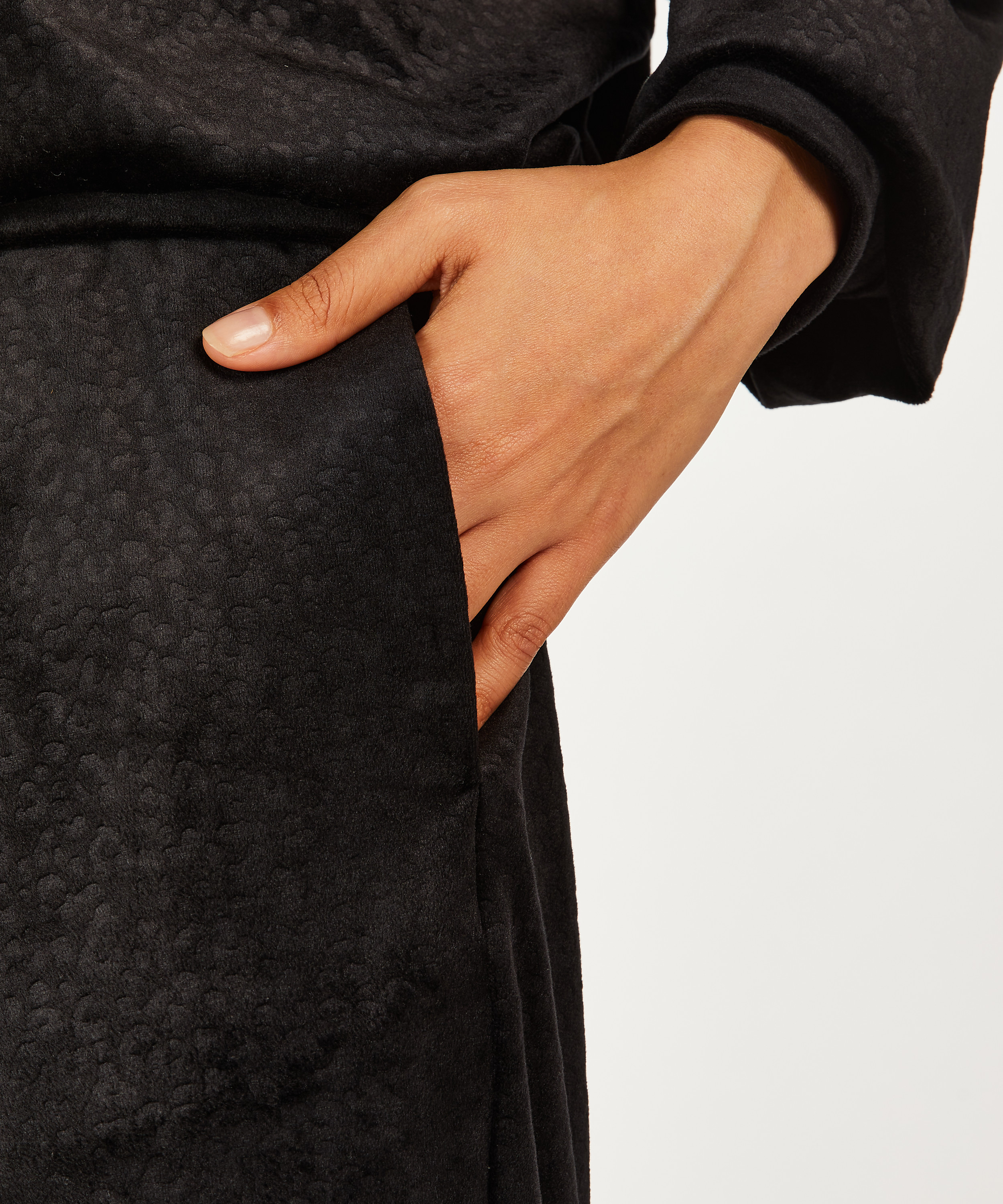 Joggingbyxor Velour, Svart, main