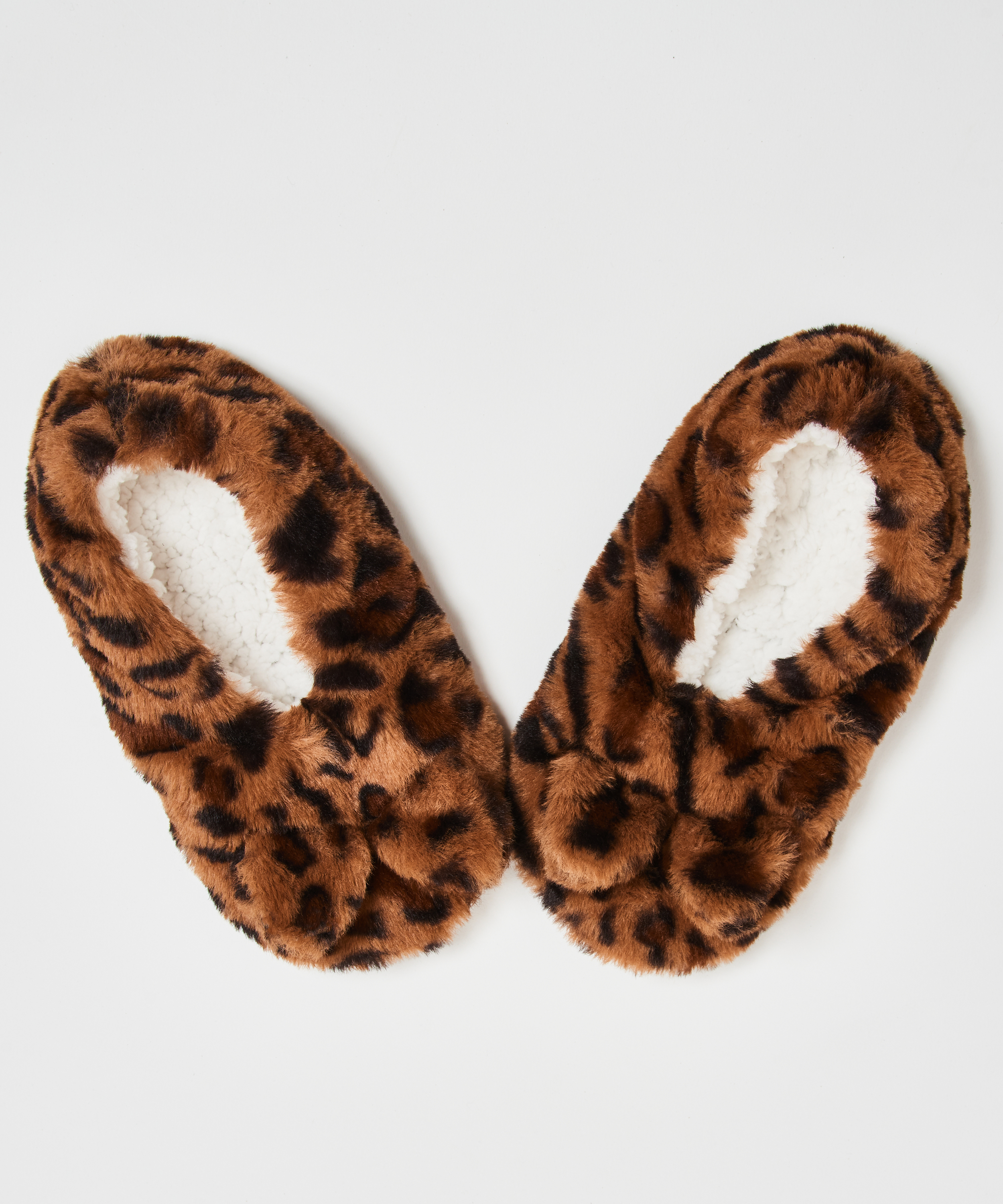 Ballerinatofflor Leopard, Brun, main