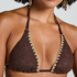 Crochet triangel-bikinitopp, Brun