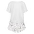 Kort brudpyjamas-set, Vit