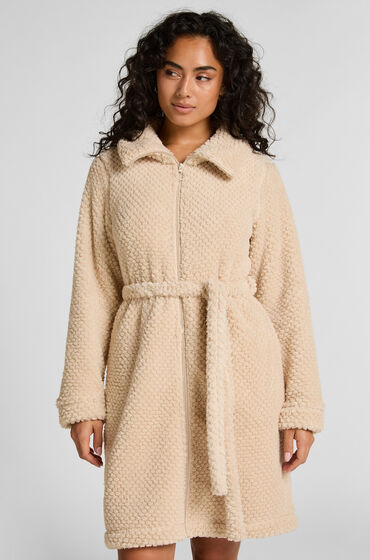 Hunkemöller Badrock i fleece med dragkedja Vit