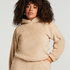 Mysig hoodie i fleece, Beige