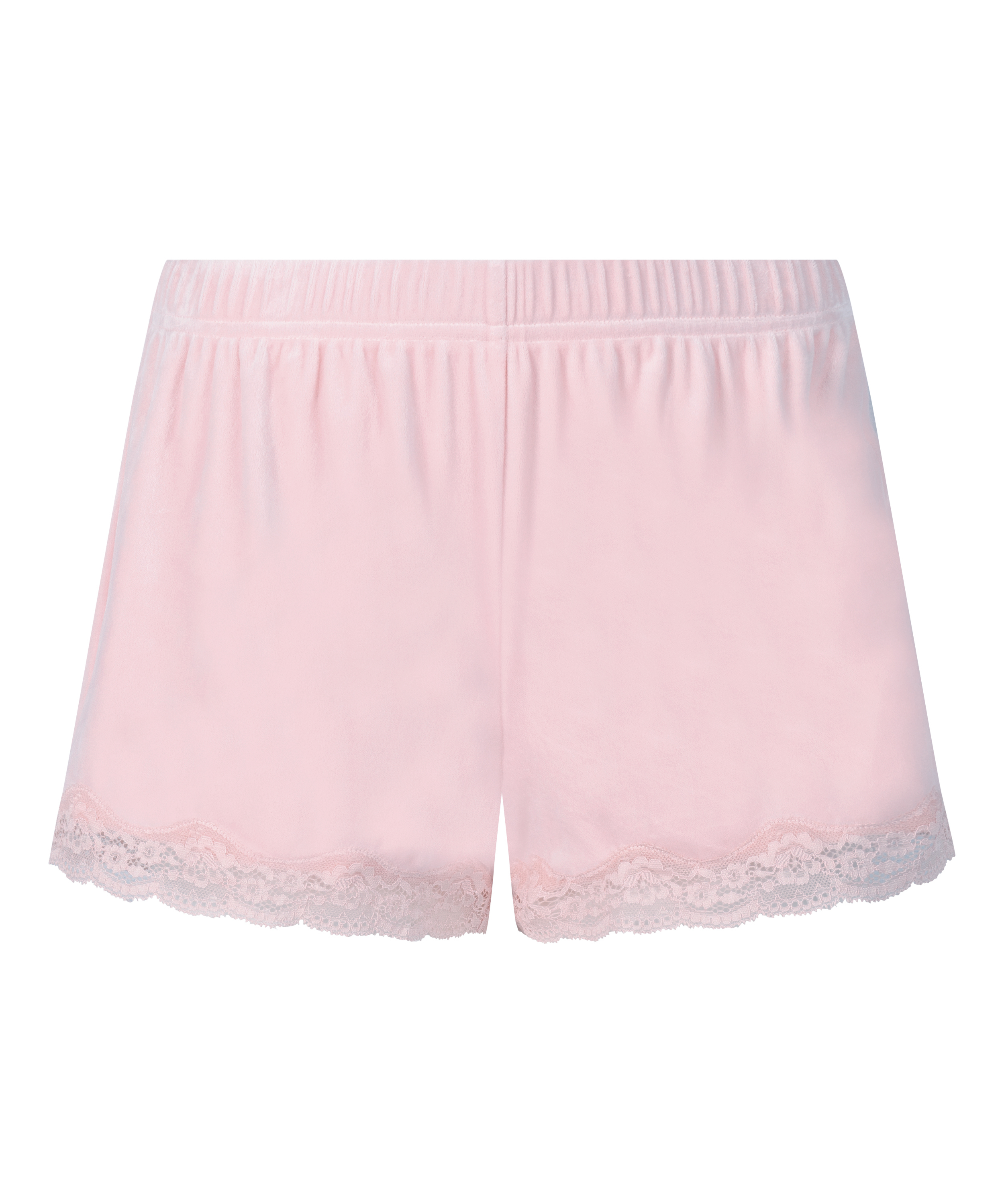 Velour- och spetsshort, Rosa, main