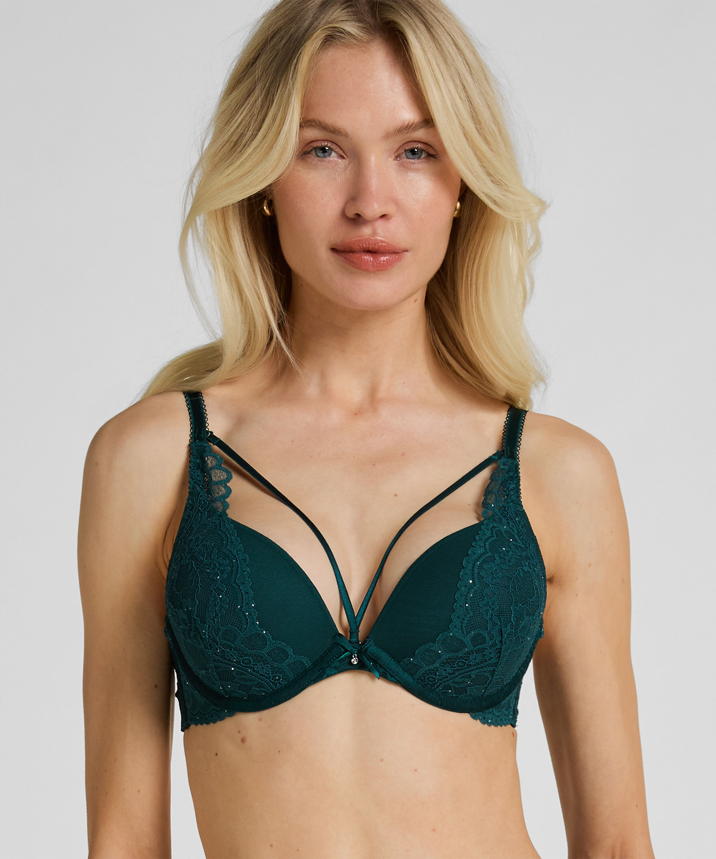 Vadderad push up-bh med bygel Isadora, Grön Vadderad push up-bh med bygel Isadora, Grön