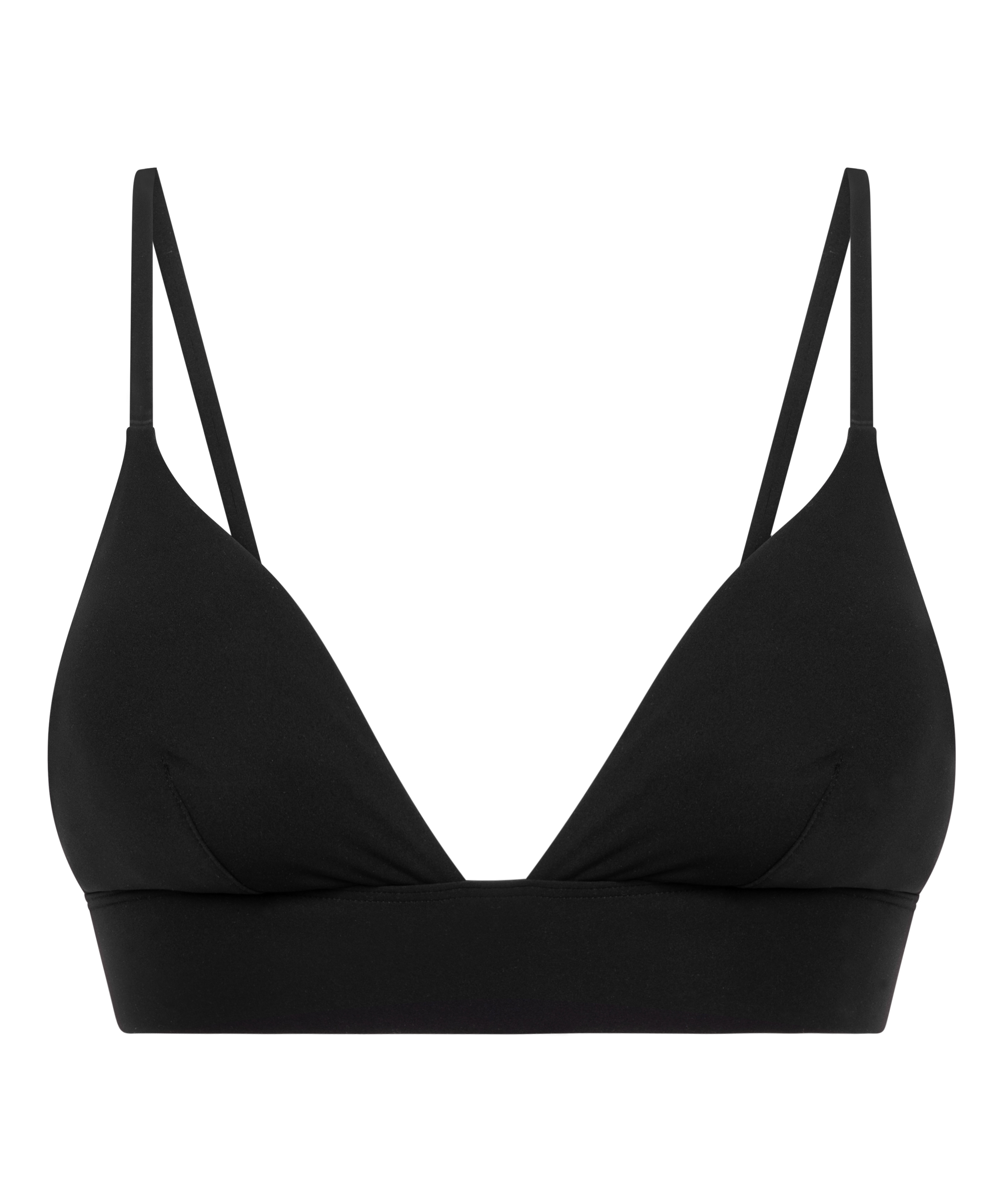 Triangel Bralette Smooth, Svart, main