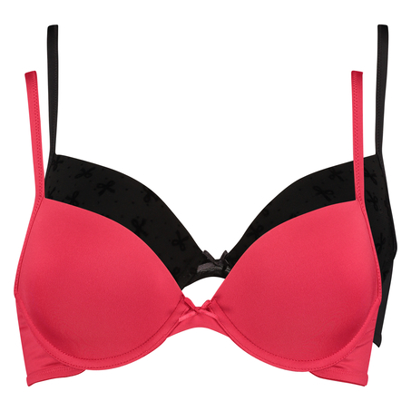 Formpressad bygel-bh, 2-pack, Svart